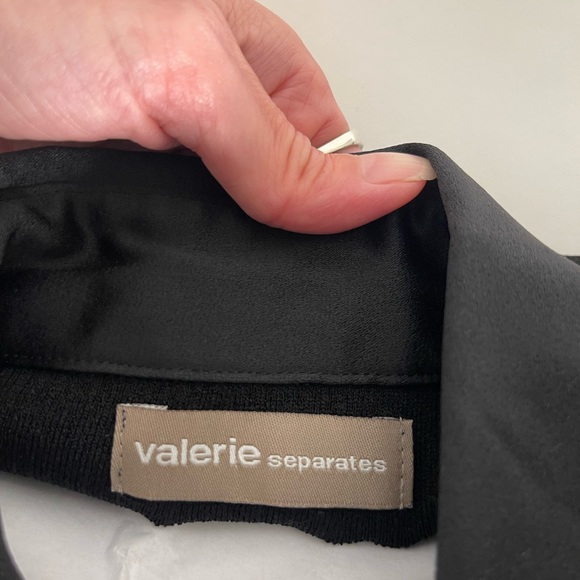 valerie separates Black Sweater With Satin Like Collar And Cuffs - Picture 12 of 12